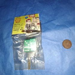 Vintage Adams Magic Trick Green Die