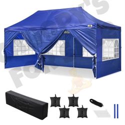 10x20' Heavy Duty Canopy Party Tent Waterproof Gazebo w.4Sidewalls 