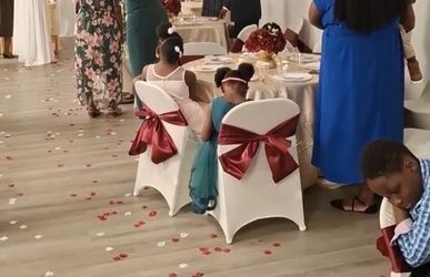 Burgundy Satin Chair Bow 50 pcs