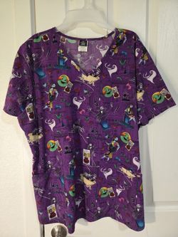 Nightmare Before Christmas Scrub Top – Size L