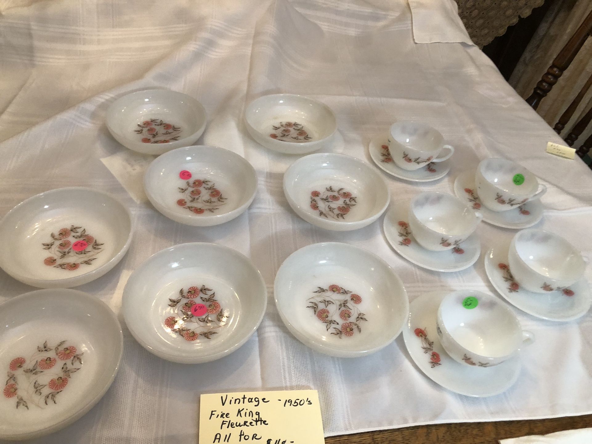 Vintage Fire King Fleurette Dishes Cash/Venmo White Bear Lake Home