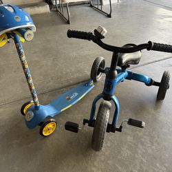 Toddler Tricycle and Scooter