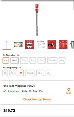 Milwaukee 1 in. x 16 in. SDS-Max SLEDGE Steel Flat Chisel Bit