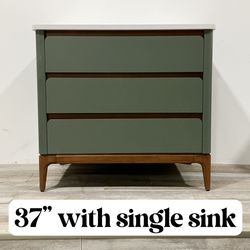 37"Soild wood  Bathroom Vanity Stone Countertop