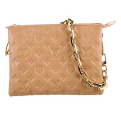 Monogram Beige Bag With Gold Strap