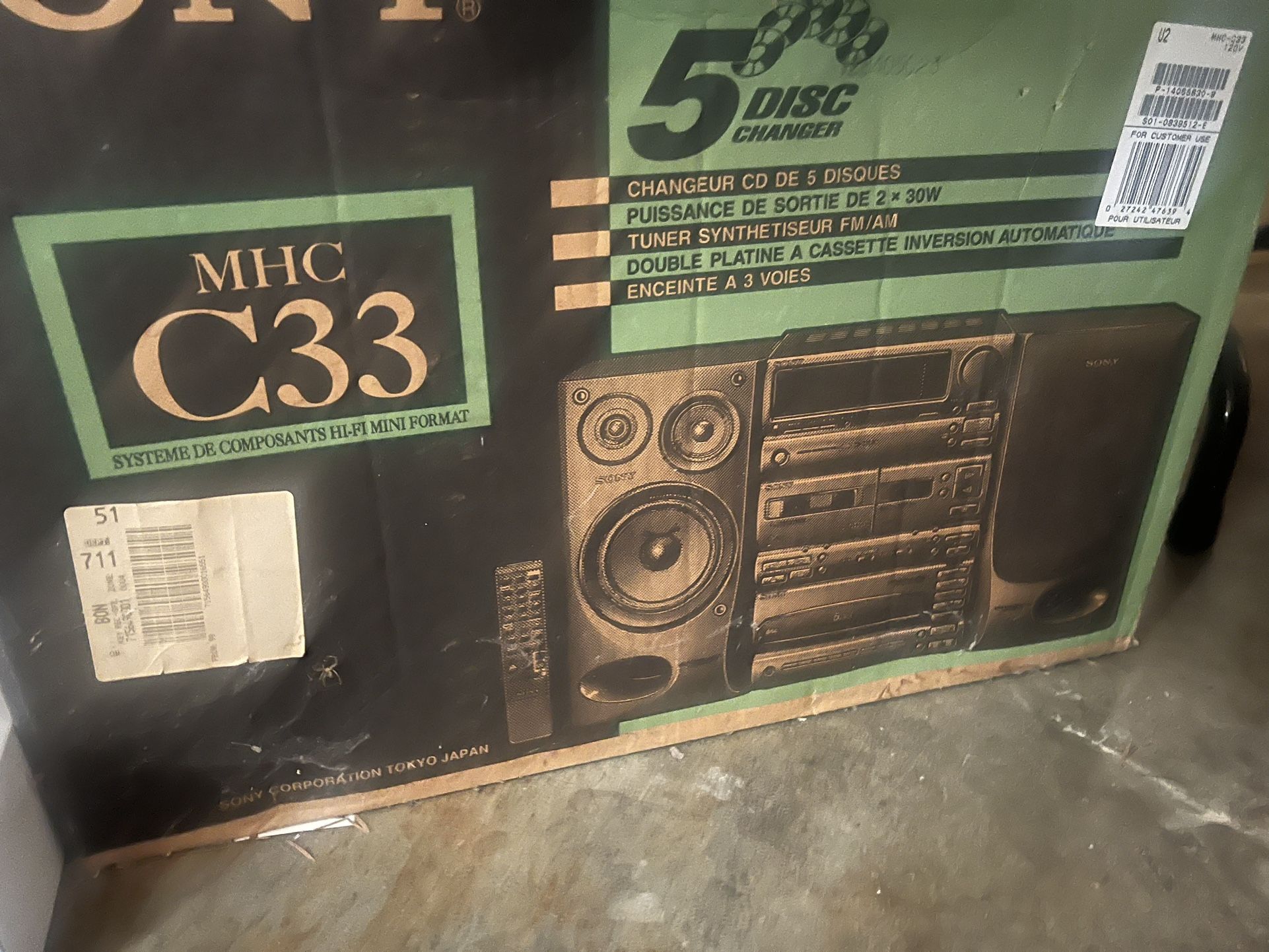 Vintage Sony Stereo In Box