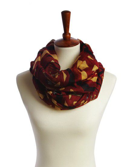 Garnet And Gold Tomahawk Infinity Scarf
