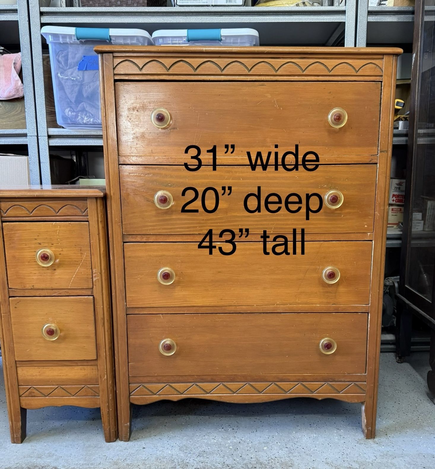 Solid Wood Dresser And Desk