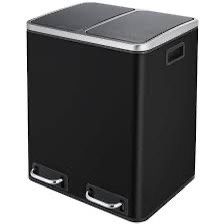 8 Gallon Dual Trash Can, 30L(2X15L) Stainless Steel Kitchen Garbage Can, Step-on Classified Recycle Garbage Bin with Removable Inner 