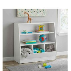 NEW Your Zone Kids Bin Storage and Two Shelf Bookcase, White