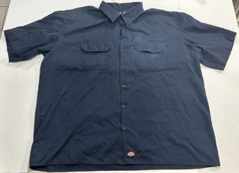 Dickies Flex Work Shirt Mens 2XL Navy Long Sleeve Button-Up Utility Uniform
