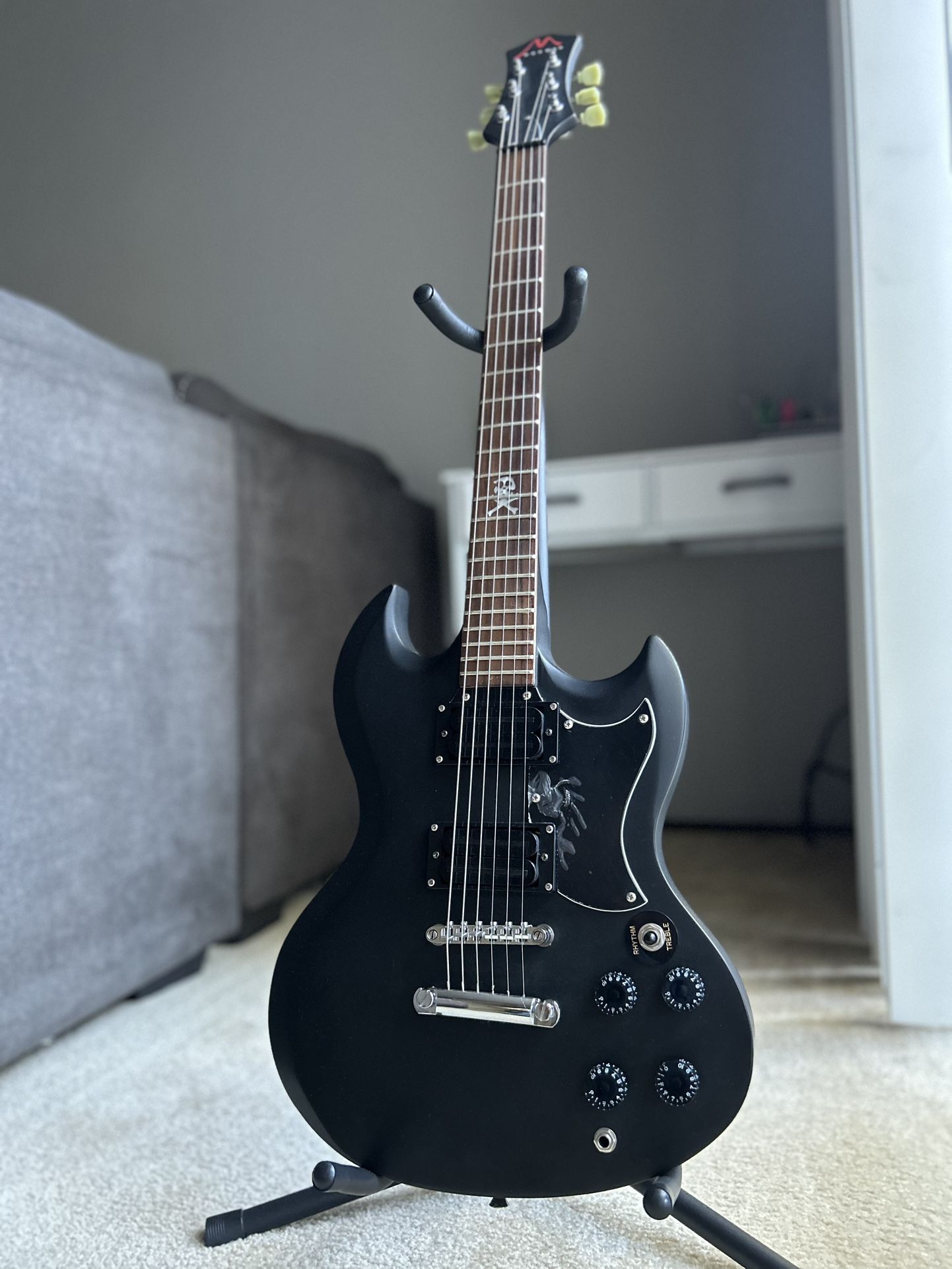 Morgan SG "goth" Electric Guitar 