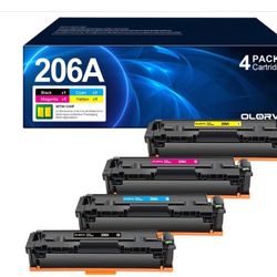 New (with CHIP) 206A Toner Cartridge 4 Pack 206X | Works with HP Color Laser 
