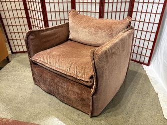 Chenille Accent Chair with Thick Cushions
