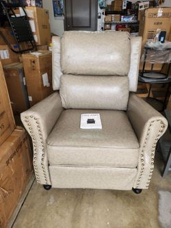 Vintage Rolled Arms Recliner with Footrest