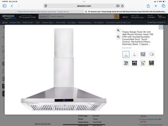 36” Chimney Range Hood Stainless NEW