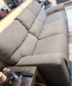 Modern farmhouse gray 86’’ electric sofa