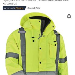 Parka Quilted Lime Quilted Lime safety Jacket