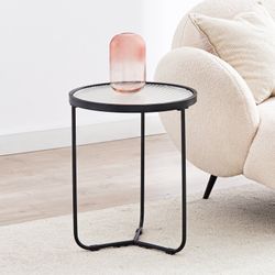 Nathyn Glass 3 Legs End Table