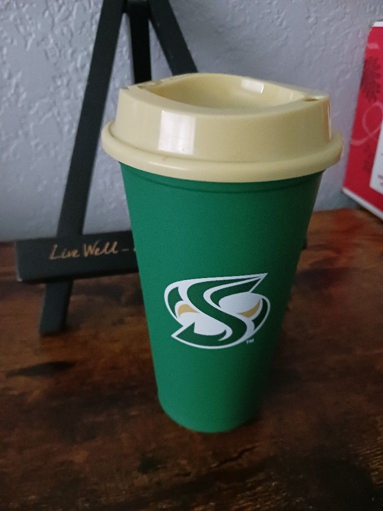 Official Starbucks Cup W/ Lid ■Mermaid Logo ■Green Sacramento State University 