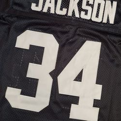 Black Bo Jackson Oakland Raiders # 34 Mitchell and Ness Jersey 
