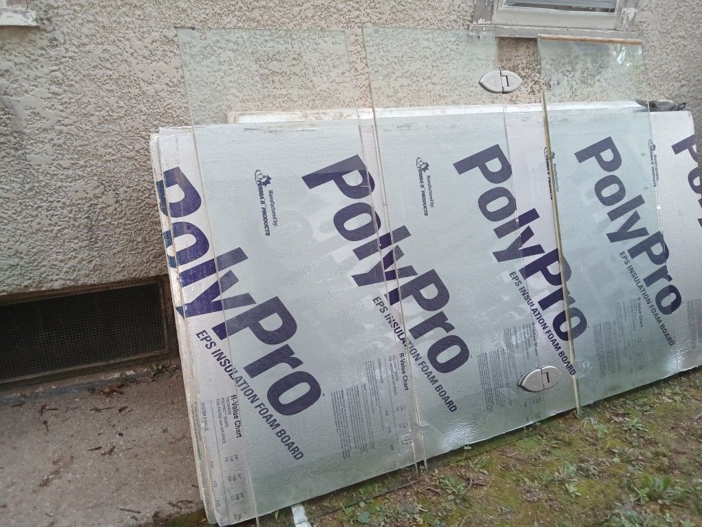 styrofoam 2 inches boards foam insulation  aluminium foil on one side R-10 $30/each