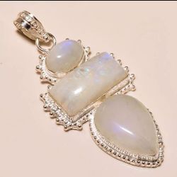 Moonstone and silver necklace