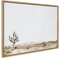 Kate and Laurel Sylvie Lone Joshua Tree Framed Canvas Wall Art by Amy Peterson Art Studio