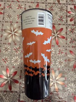 Halloween Bat Print Tumbler Cup