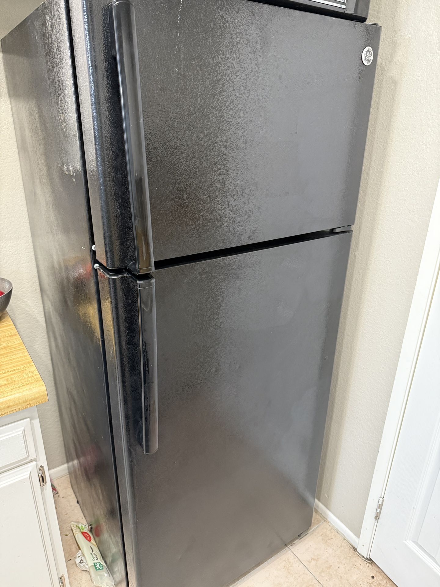 GE black 2 Door Refrigerator
