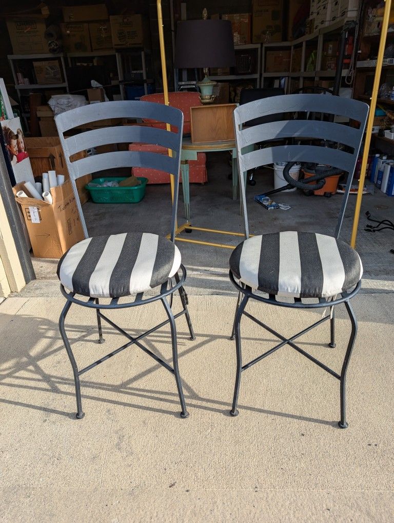 Set Of 2 Quality Wrought Iron Chairs