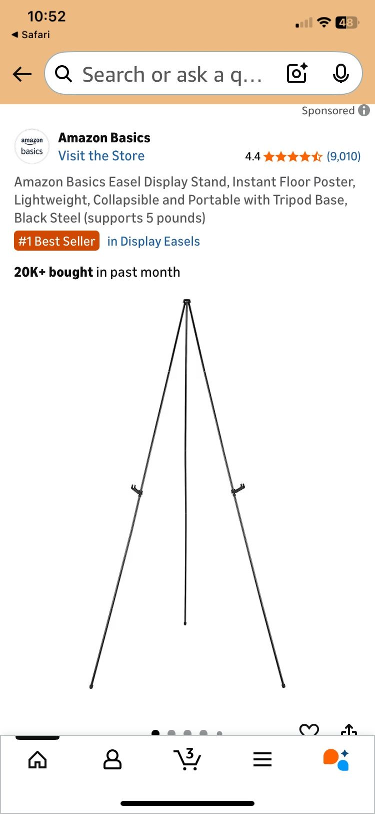 Metal easel for Large Frame/sign Wedding Party