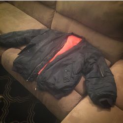 Navy blue bomber jacket