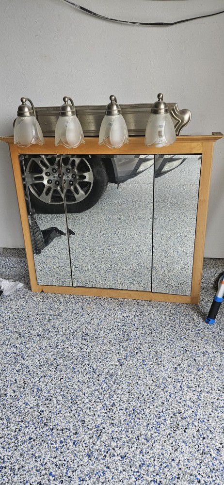 Vanity Mirror With Lights And Shelving