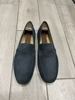 Men’s Shoes – Moreschi Italian Suede Loafers Navy Blue | Size 11.5