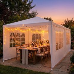 New, 10 x 20 ft Party Tent - Large Outdoor Canopy for Events and Gatherings, White