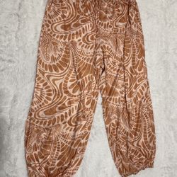 New 3xl tan stretchy pants casual boho hippie festival