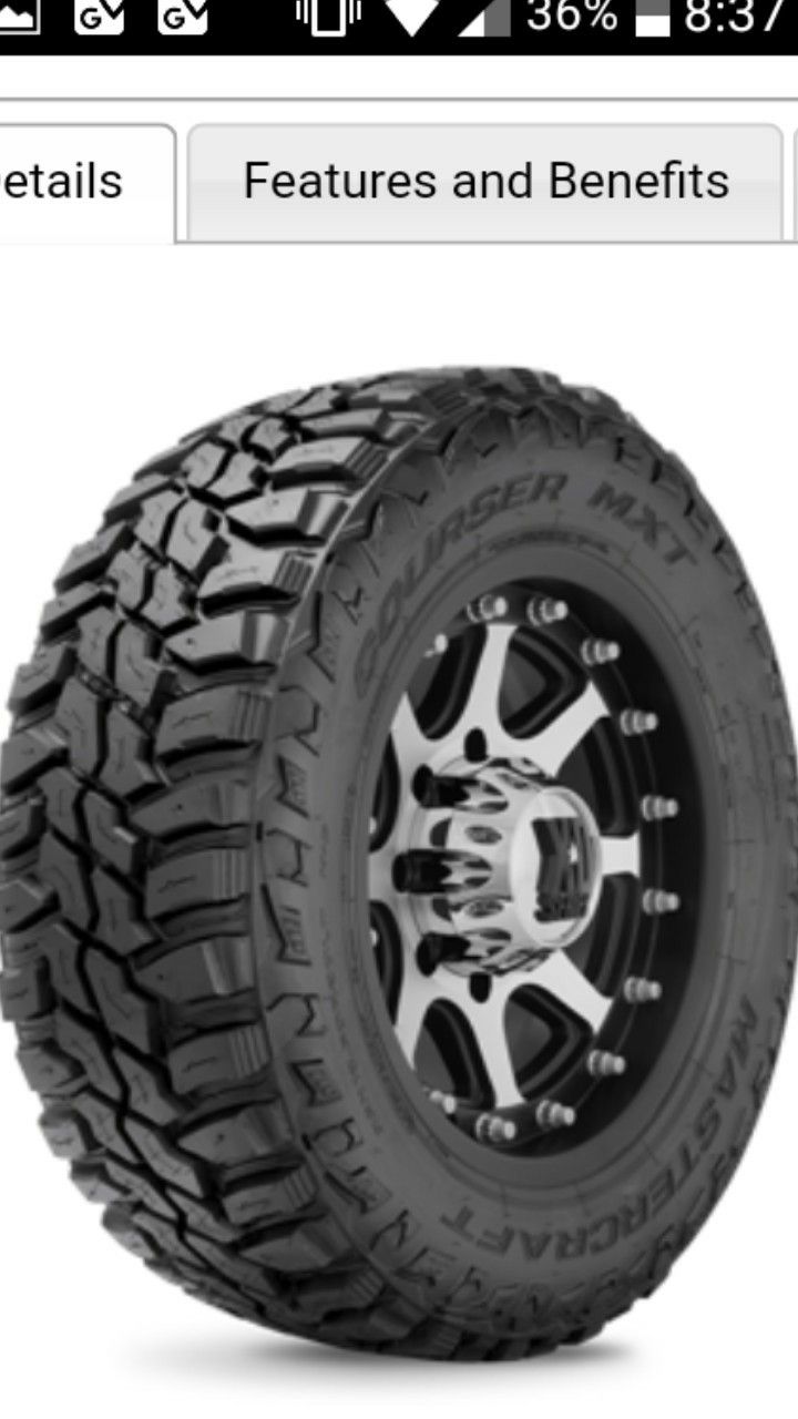 35x12.50 R15 MasterCraft mud tires