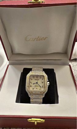 Cartier Santos Watch VVS Moissanite