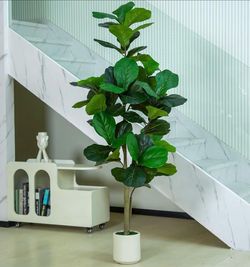 Pretty artificial plant 5 ft tall fig tree with planter! Brand New
