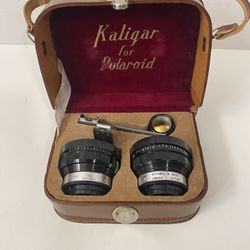 Vintage Kaligar Lens Set For Polaroid 100; Auxiliary, Telephoto & Wide Angle in Original Case; Japan