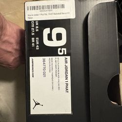 Nike Air Jordan 1 Phat Platinum Black Red Size 9.5 NEW 🔥