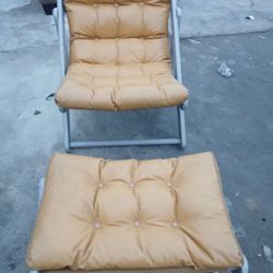 Folding Chair With Folding Foot Stool 