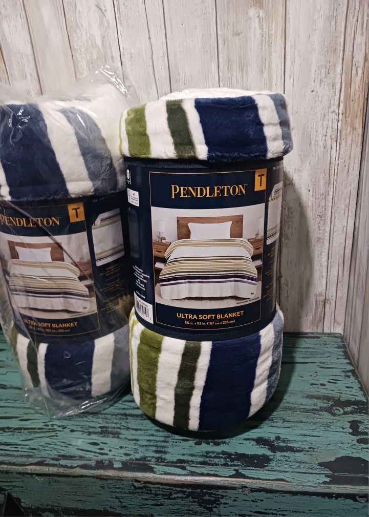 (×2!!) 2 Pendleton Super Soft Velvety Plush TWIN Blankets