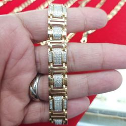 Men's 10k  Gold Natural Diamond Bracelet 