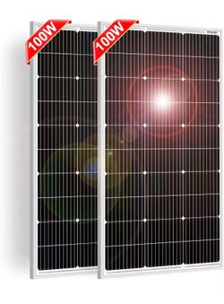 ❤️‍🔥 R4)200W Solar Panels, 2-Pack of 100W, 18V, Aluminum Frame, MC4,$80