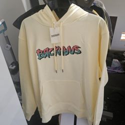 NEW BRCKHAUS "Money House" Embroidered Hoodie - Cream/Yellow - XL