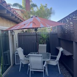 Patio Set - Umbrella, table, & chairs
