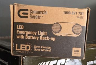 .
Commercial Electric Led Emergency Light W/Battery Back-Up 1003-821-751