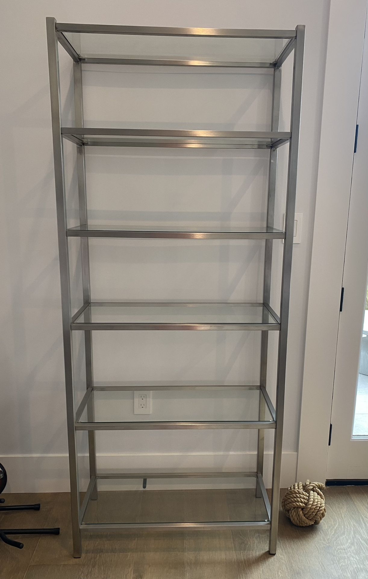 Crate And Barrel Book Shelf With Glass Shelves